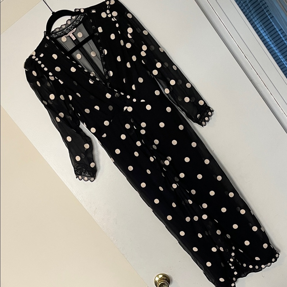 Rebecca Taylor Elegant Black Polka Dot Dress Size 4
